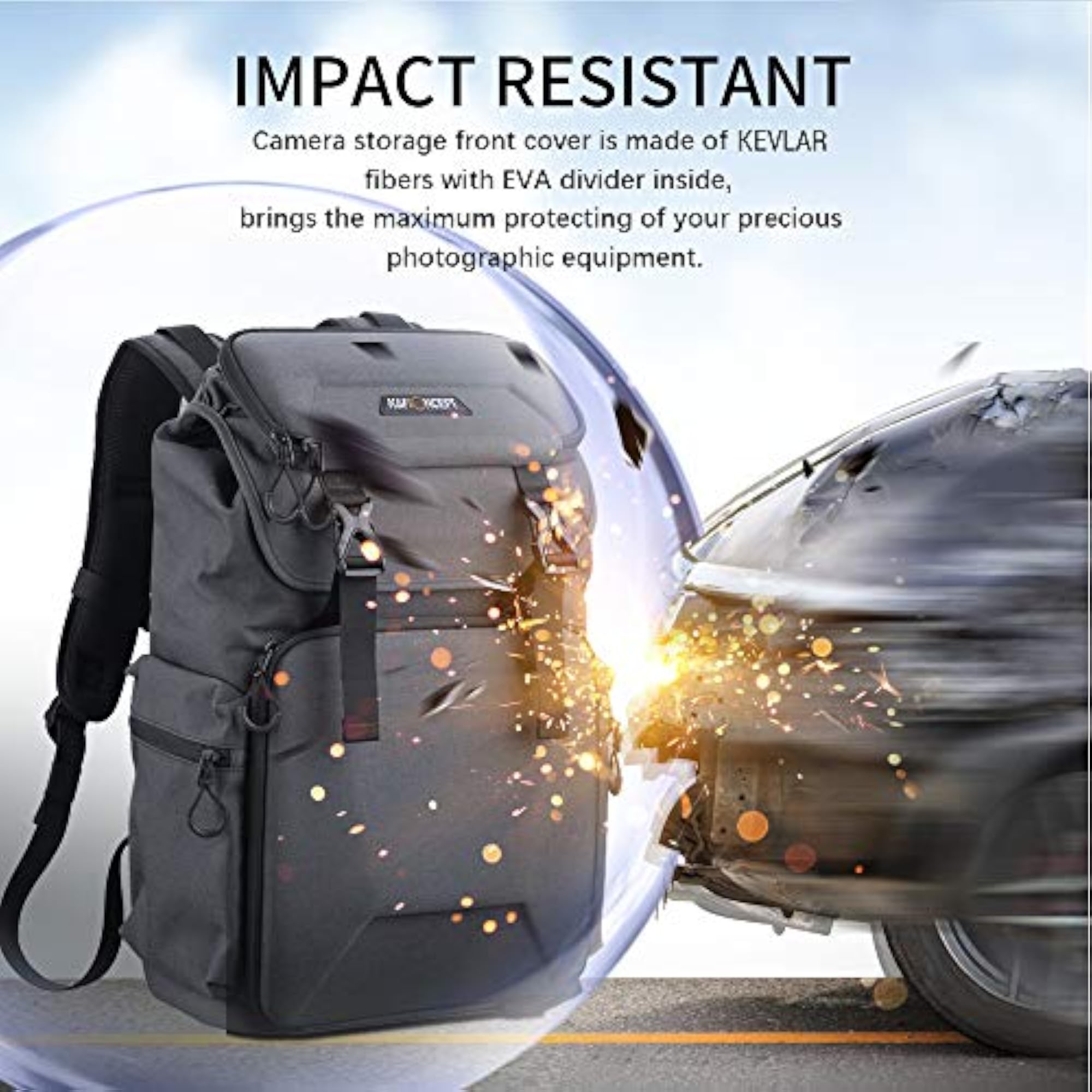 Waterproof Camera Backpack with Removable Divider